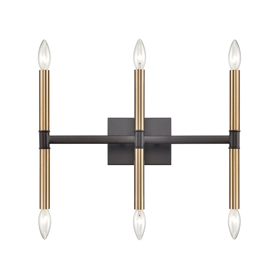 Atlas Lighting Notre Dame 13'' High 6Lt Bath Bar, Bronze/Gold