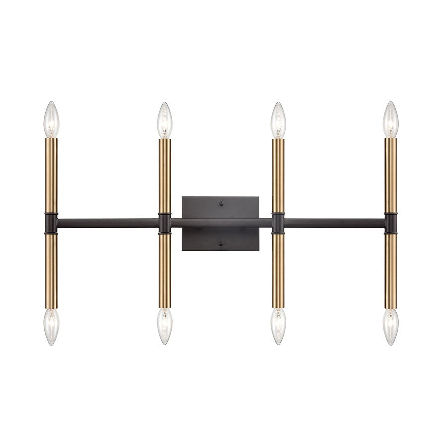 Atlas Lighting Notre Dame 13'' High 8Lt Bath Bar, Bronze/Gold