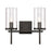 Atlas Lighting Oakland 13.5'' Wide 2Lt Vanity Light, Black/Clear