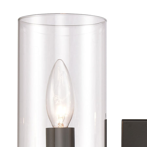Atlas Lighting Oakland 13.5'' Wide 2Lt Vanity Light, Black/Clear