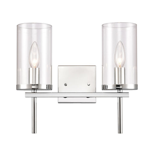 Atlas Lighting Oakland 13.5'' Wide 2Lt Vanity Light, Chrome/Clear