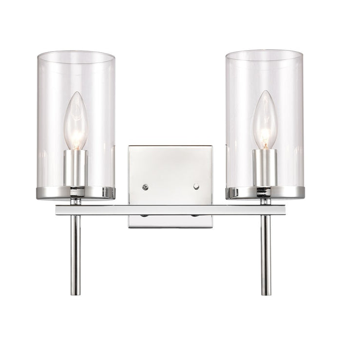 Atlas Lighting Oakland 13.5'' Wide 2Lt Vanity Light, Chrome/Clear