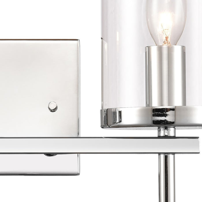 Atlas Lighting Oakland 13.5'' Wide 2Lt Vanity Light, Chrome/Clear