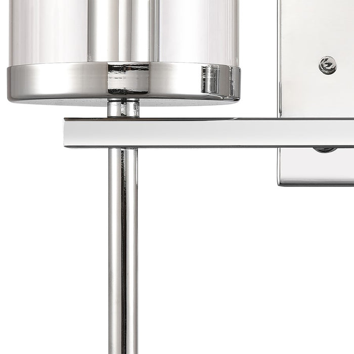 Atlas Lighting Oakland 13.5'' Wide 2Lt Vanity Light, Chrome/Clear