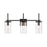 Atlas Lighting Oakland 23'' Wide 3Lt Vanity Light, Black/Clear