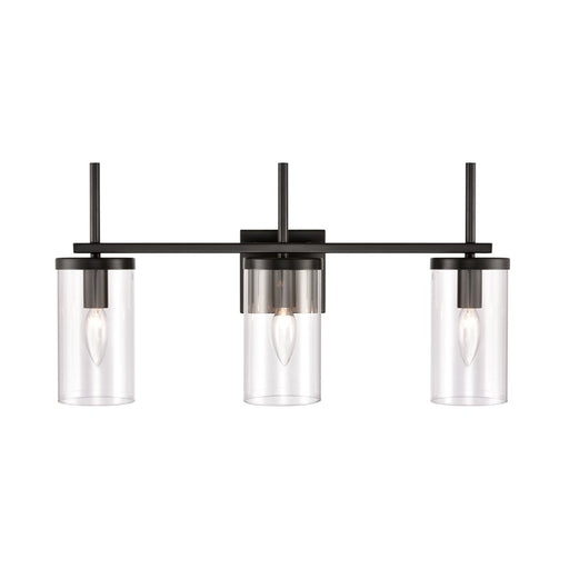 Atlas Lighting Oakland 23'' Wide 3Lt Vanity Light, Black/Clear