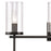 Atlas Lighting Oakland 23'' Wide 3Lt Vanity Light, Black/Clear