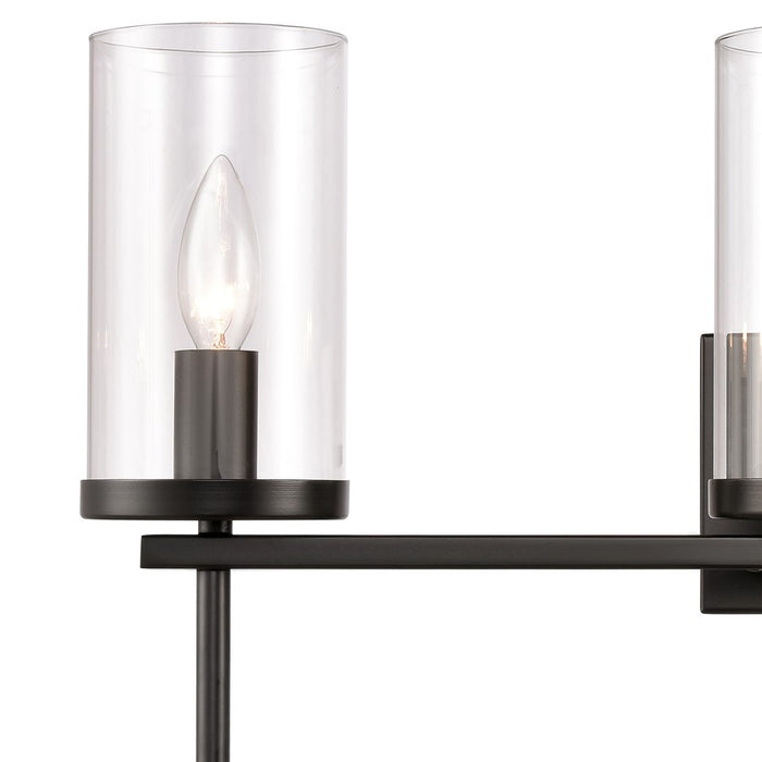 Atlas Lighting Oakland 23'' Wide 3Lt Vanity Light, Black/Clear