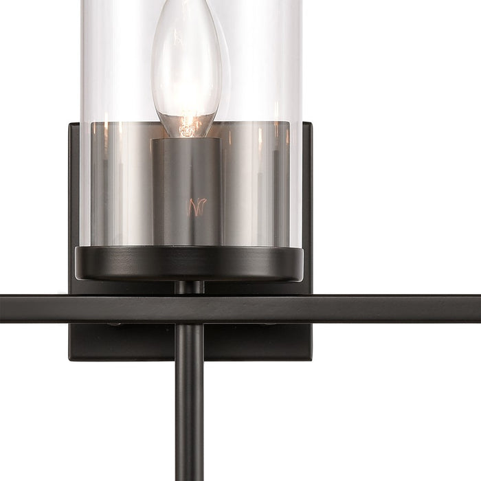 Atlas Lighting Oakland 23'' Wide 3Lt Vanity Light, Black/Clear