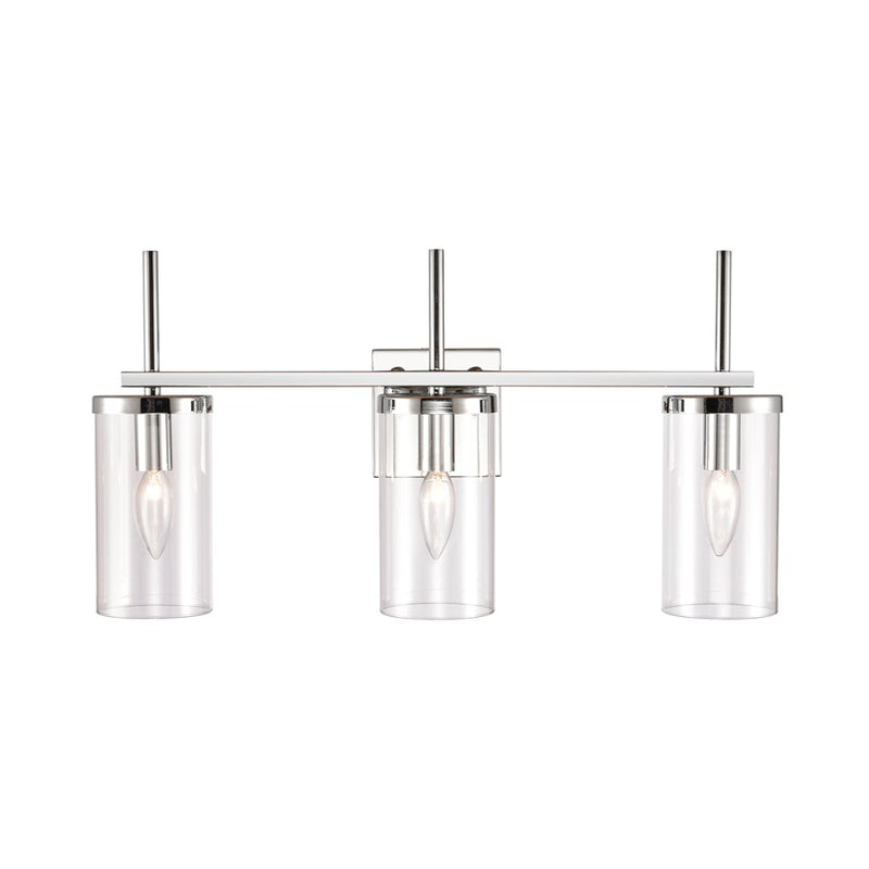 Atlas Lighting Oakland 23in 3-Light Vanity Light | Modern Chrome and Clear Glass | Bathroom Vanity | 23 x 6.75 x 12 in | Model WL11384-CH