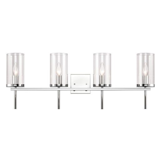 Atlas Lighting Oakland 32.5'' Wide 4Lt Vanity Light, Chrome/Clear