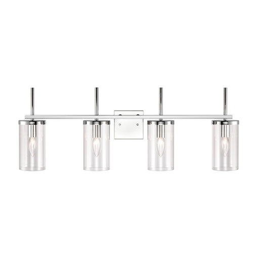 Atlas Lighting Oakland 32.5'' Wide 4Lt Vanity Light, Chrome/Clear