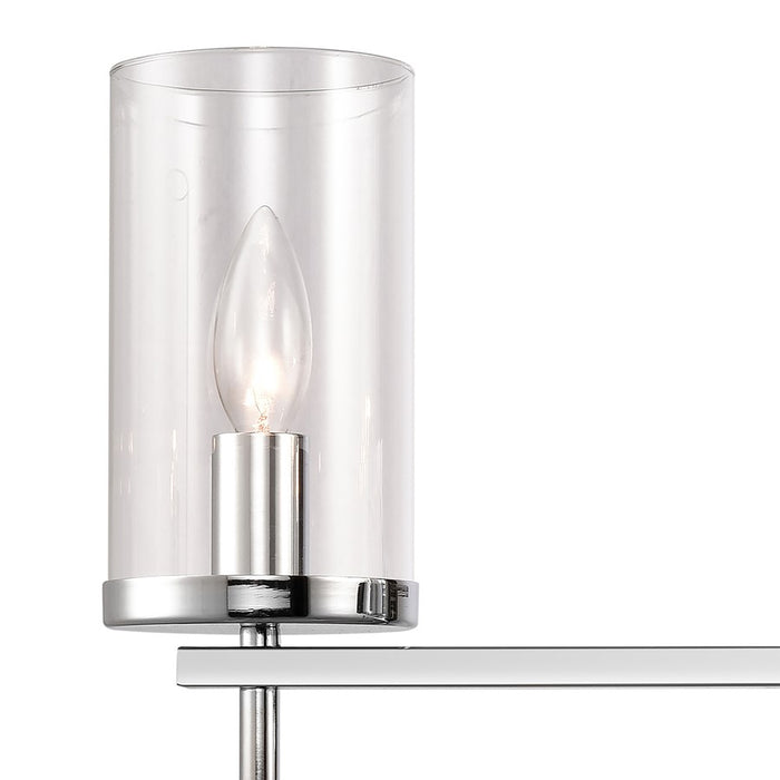 Atlas Lighting Oakland 32.5'' Wide 4Lt Vanity Light, Chrome/Clear