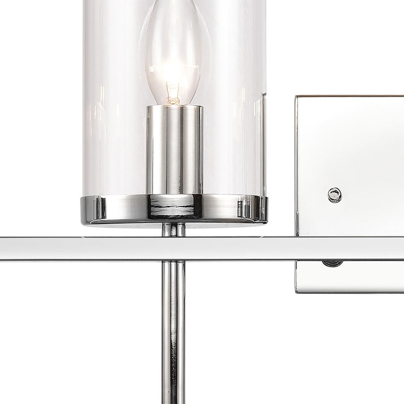 Atlas Lighting Oakland 32.5in 4-Light Vanity Light | Modern Chrome and Clear Glass | Bathroom Vanity | 32.5 x 6.75 x 12 in | Model WL11385-CH