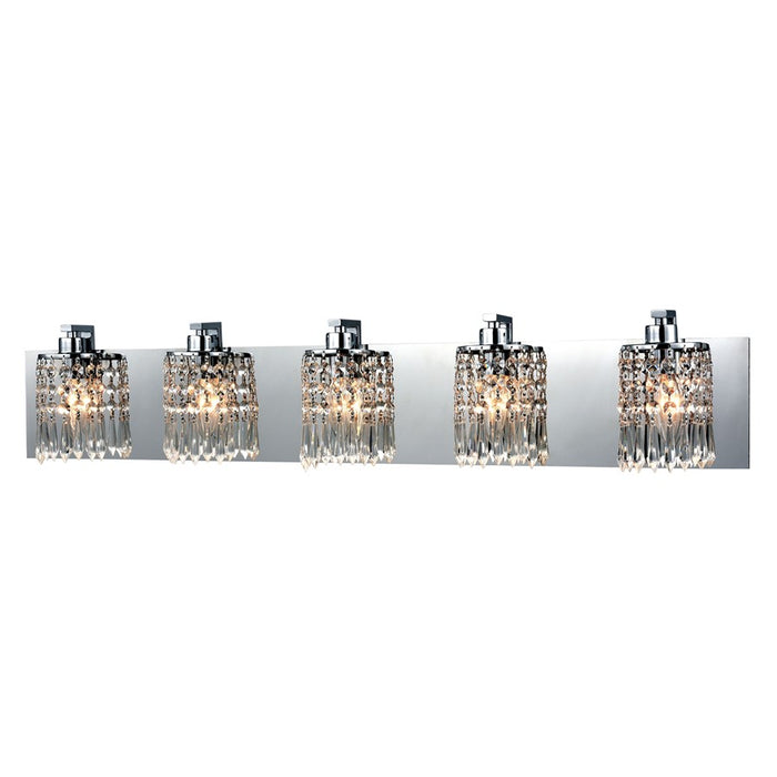 Atlas Lighting Optix 35'' Wide 5Lt Vanity Light, Chrome/Clear