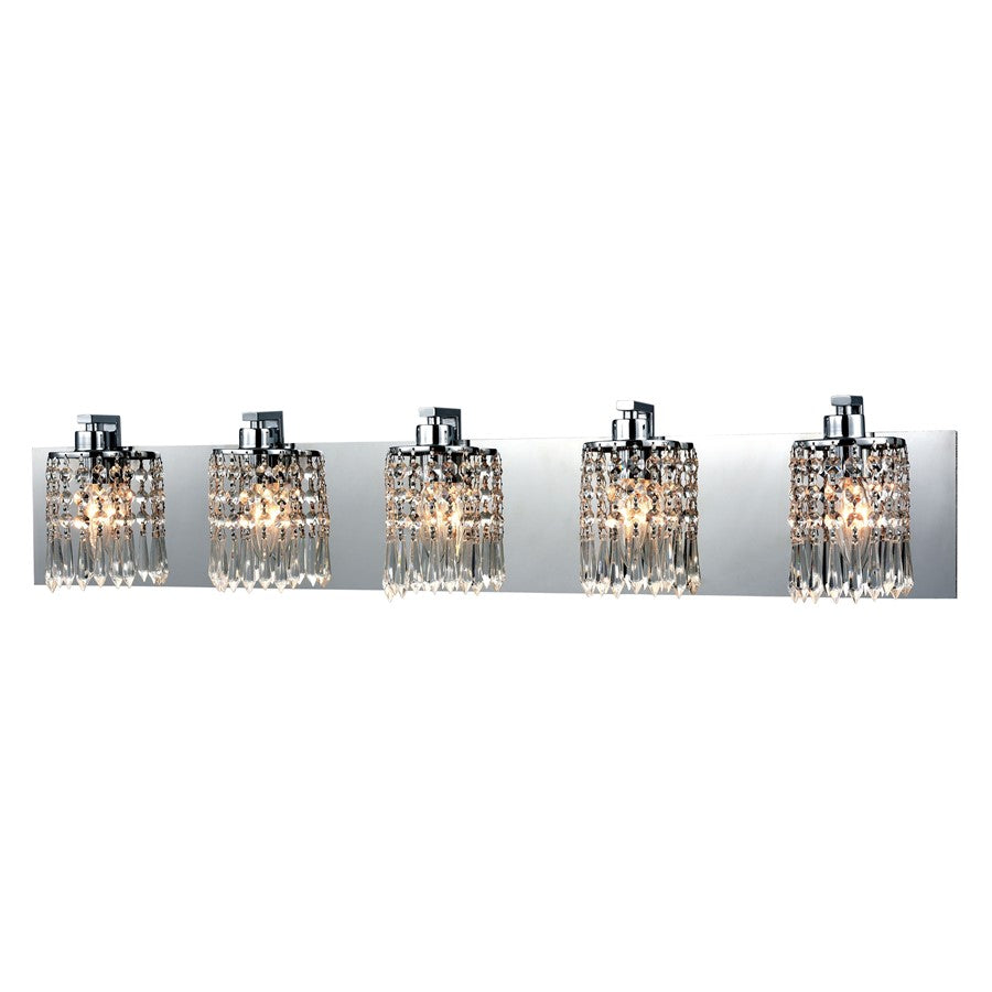 Atlas Lighting Optix 35'' Wide 5Lt Vanity Light, Chrome/Clear