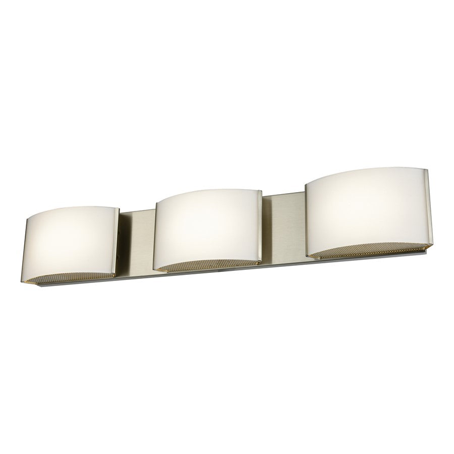 Atlas Lighting Pandora 25.25'' Wide 3Lt Vanity Light, Nickel/White