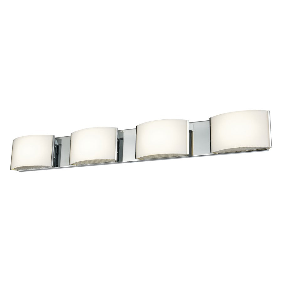 Atlas Lighting Pandora 34.5'' Wide 4Lt Vanity Light, Chrome/White
