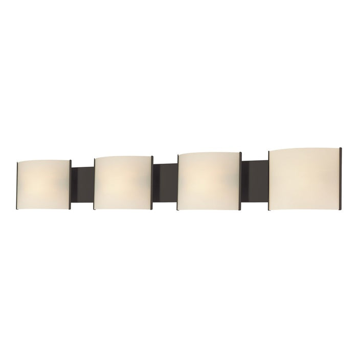 Atlas Lighting Pannelli 41'' Wide 4Lt Vanity Light, Bronze/White