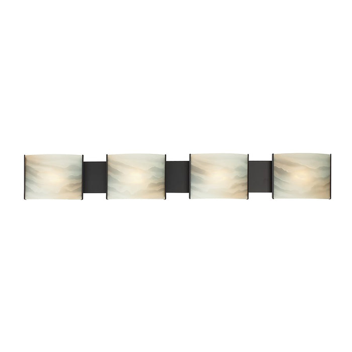 Atlas Lighting Pannelli 41''W 4Lt Vanity Light, Bronze/Beige/White