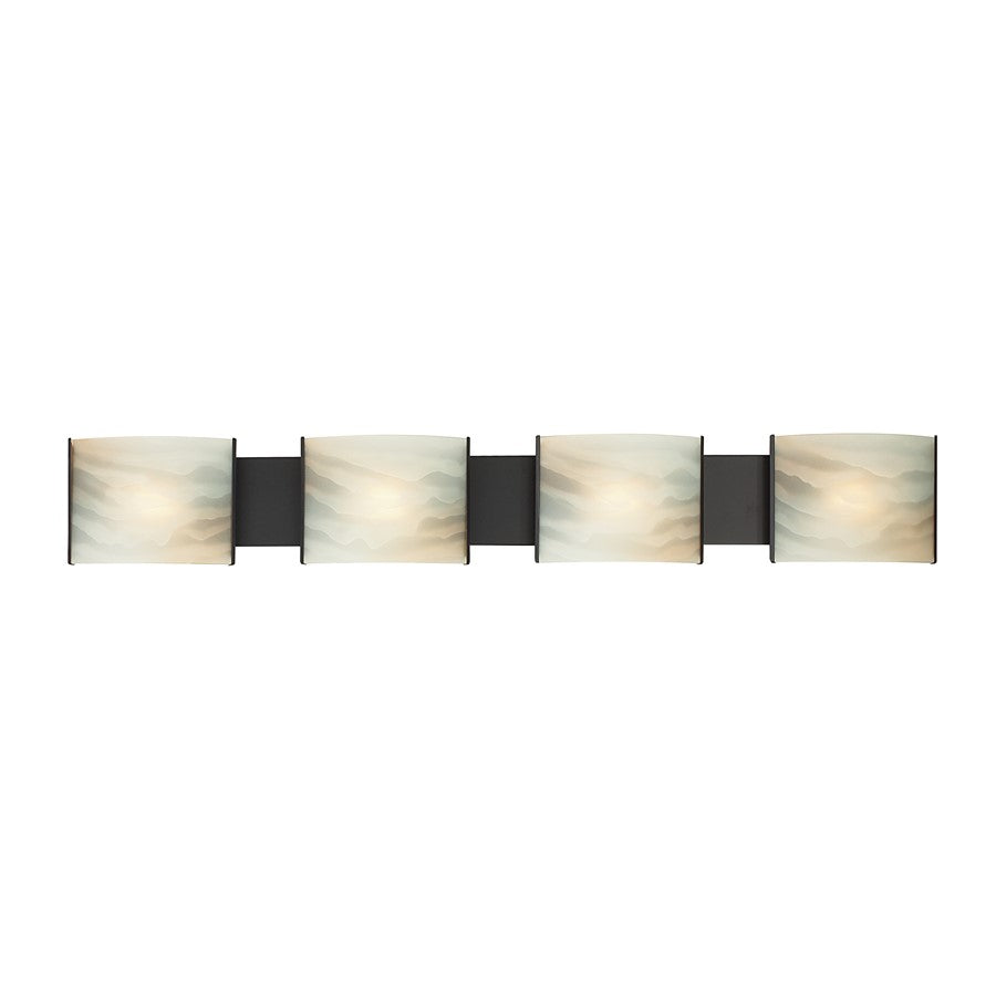 Atlas Lighting Pannelli 41''W 4Lt Vanity Light, Bronze/Beige/White