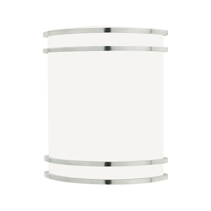 Atlas Lighting Parallel 1Lt Wall Lamp, Brushed Nickel/White