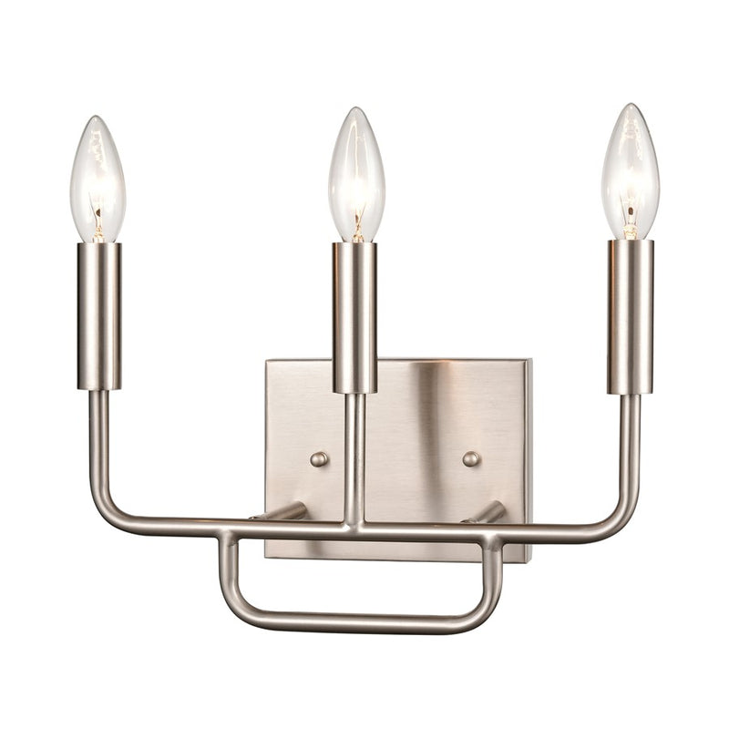 Atlas Lighting Park Slope 13in 3-Light Vanity Light | Transitional Brushed Nickel Metal | Bathroom Vanity & Makeup Mirror | Model WL11397-NK