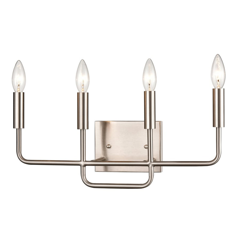 Atlas Lighting Park Slope 18in 4-Light Vanity Light | Transitional Brushed Nickel Metal | Bathroom Vanity & Grooming | Model WL11398-NK