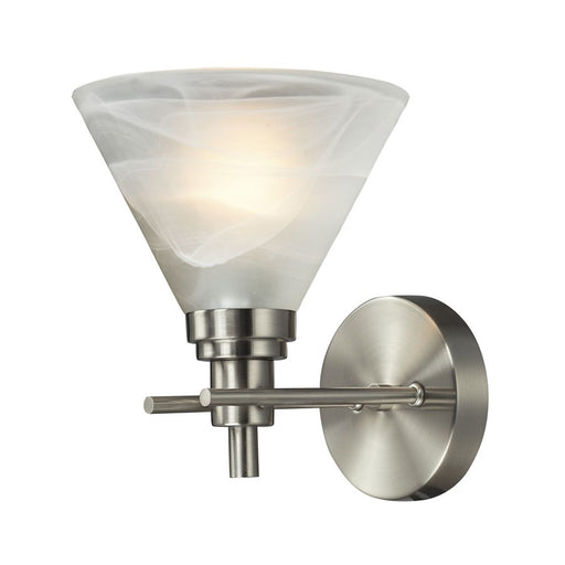 Atlas Lighting Pemberton 9'' High 1Lt Sconce, Brushed Nickel/White