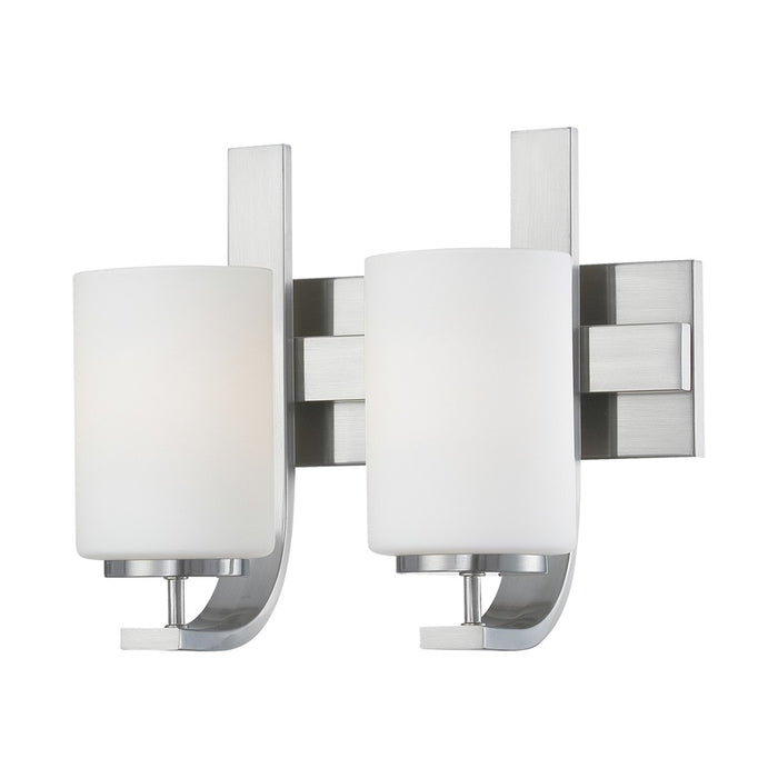 Atlas Lighting Pendenza 13'' Wide 2Lt Vanity Light, Nickel/White