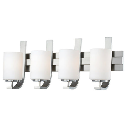 Atlas Lighting Pendenza 27'' Wide 4Lt Vanity Light, Nickel/White