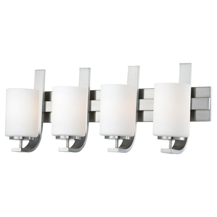 Atlas Lighting Pendenza 27'' Wide 4Lt Vanity Light, Nickel/White