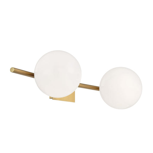 Atlas Lighting Perch 24'' Wide 2Lt Vanity Light, Satin Brass/White