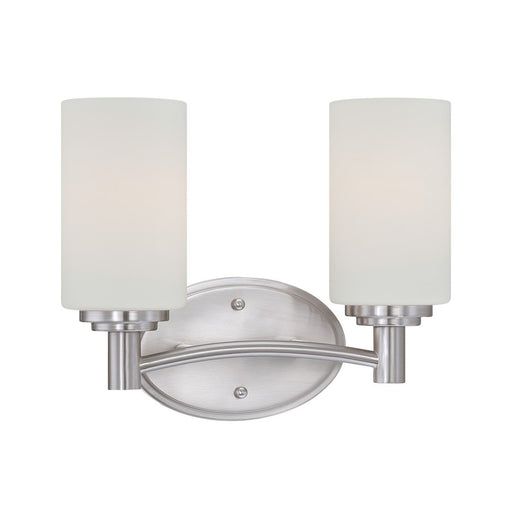 Atlas Lighting Pittman 12'' Wide 2Lt Vanity Light, Nickel/White