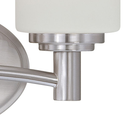 Atlas Lighting Pittman 12'' Wide 2Lt Vanity Light, Nickel/White