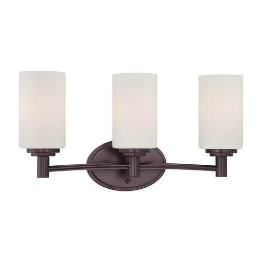 Atlas Lighting Pittman 19'' Wide 3Lt Vanity Light, Bronze/White