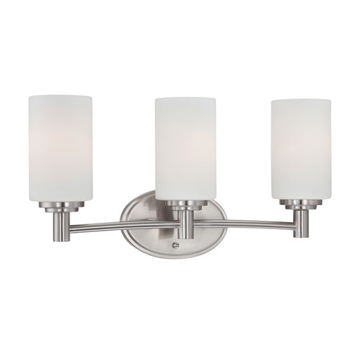 Atlas Lighting Pittman 19'' Wide 3Lt Vanity Light, Nickel/White
