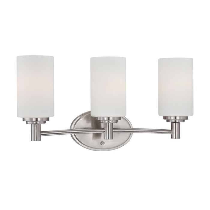 Atlas Lighting Pittman 19'' Wide 3Lt Vanity Light, Nickel/White