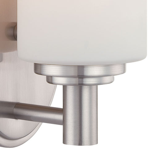 Atlas Lighting Pittman 9'' High 1Lt Sconce, Brushed Nickel/White