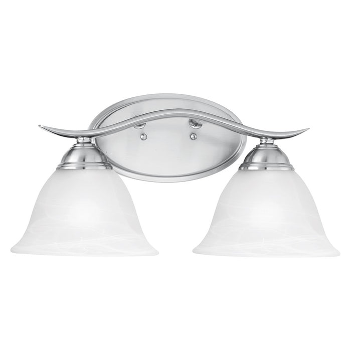 Atlas Lighting Prestige 17'' Wide 2Lt Vanity Light, Nickel/White