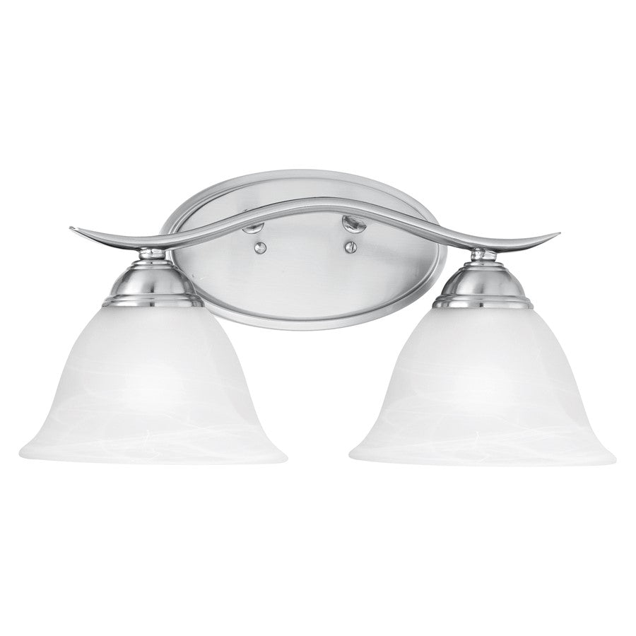 Atlas Lighting Prestige 17'' Wide 2Lt Vanity Light, Nickel/White