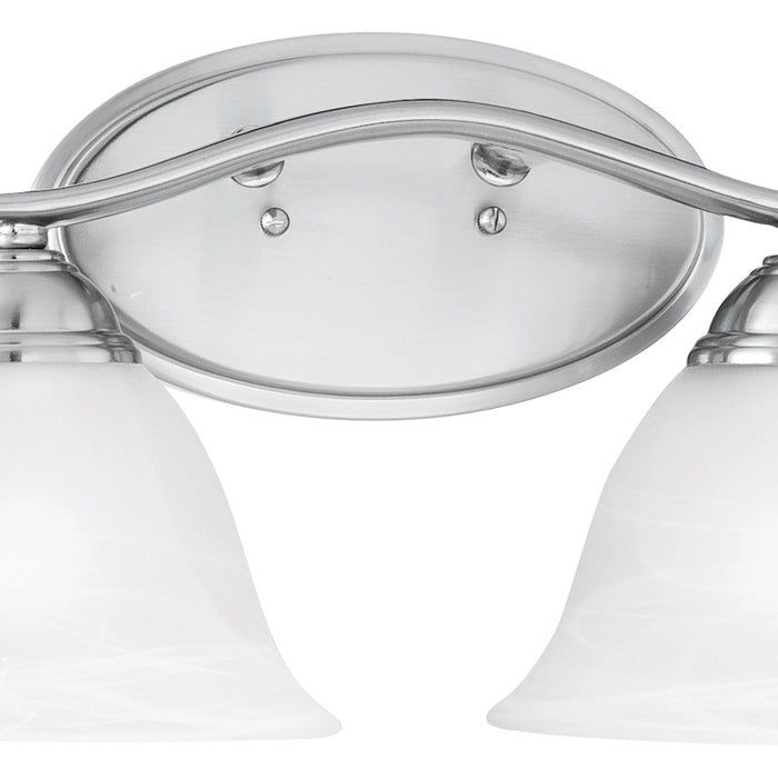 Atlas Lighting Prestige 17'' Wide 2Lt Vanity Light, Nickel/White