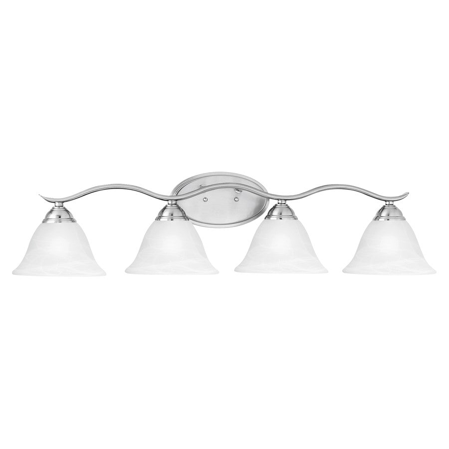 Atlas Lighting Prestige 36'' Wide 4Lt Vanity Light, Nickel/White