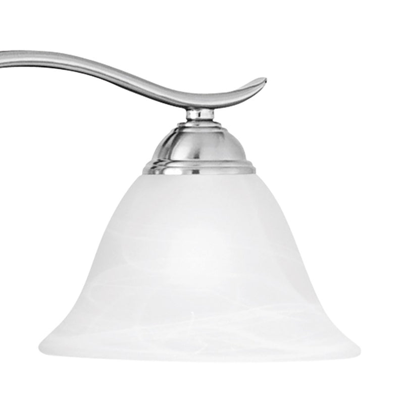 Atlas Lighting Prestige 36in 4-Light Vanity Light | Traditional Brushed Nickel and White Alabaster Glass | Bathroom Vanity | Model WL11414-NK