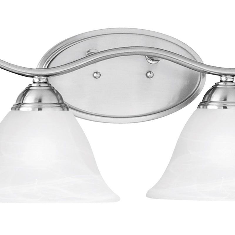 Atlas Lighting Prestige 36in 4-Light Vanity Light | Traditional Brushed Nickel and White Alabaster Glass | Bathroom Vanity | Model WL11414-NK