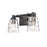 Atlas Lighting Pulsate 13''W 2Lt Vanity Light, Matte Black/Clear
