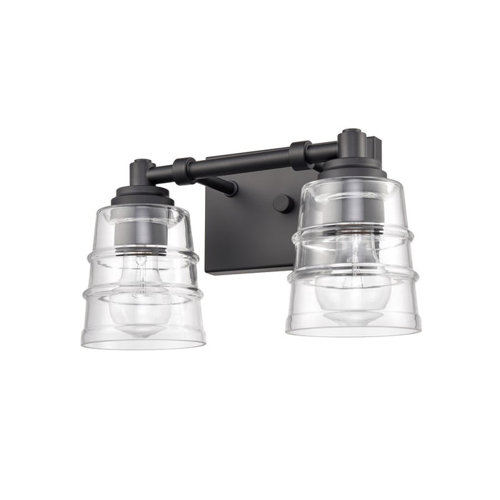 Atlas Lighting Pulsate 13''W 2Lt Vanity Light, Matte Black/Clear