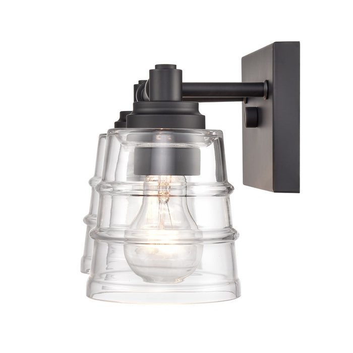 Atlas Lighting Pulsate 13''W 2Lt Vanity Light, Matte Black/Clear