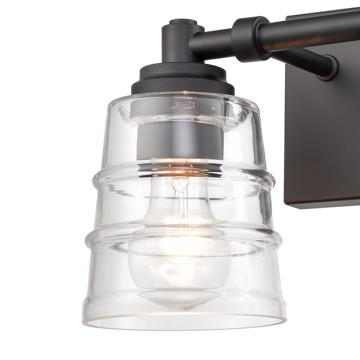 Atlas Lighting Pulsate 13''W 2Lt Vanity Light, Matte Black/Clear