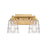 Atlas Lighting Pulsate 13''W 2Lt Vanity Light, Satin Brass/Clear